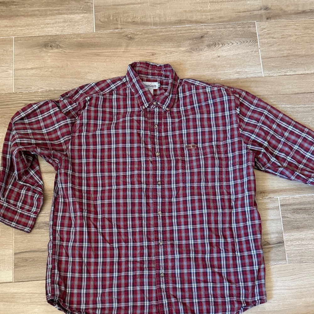 Men's Maroon Checkered Casual Shirt